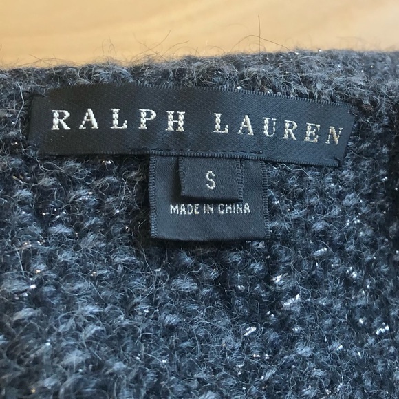 Ralph Lauren Winter Cardigan Sweater Black Wool Alpaca Cashmere Womens Sz S. - Picture 3 of 10